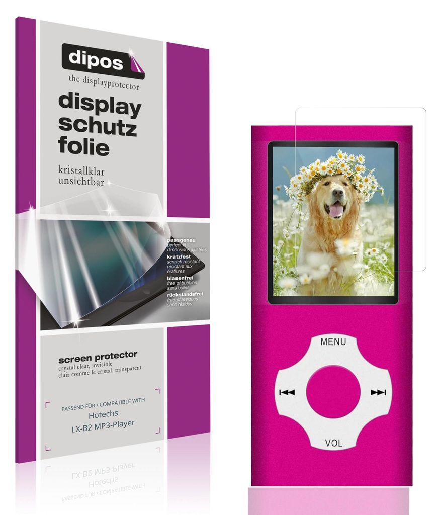4x Schutzfolie für Hotechs LX-B2 MP3-Player klar Displayschutzfolie Folie Display Schutz dipos