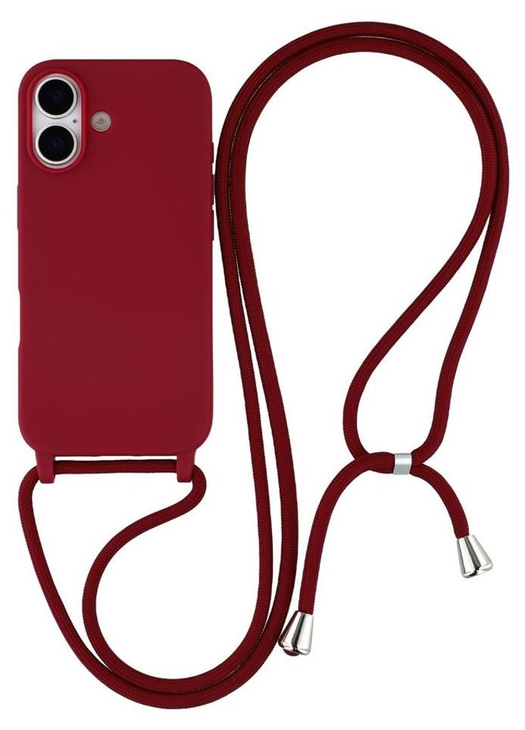 iPhone 17 Hülle - Coverup Silikon Back Cover mit Handykette - Rot