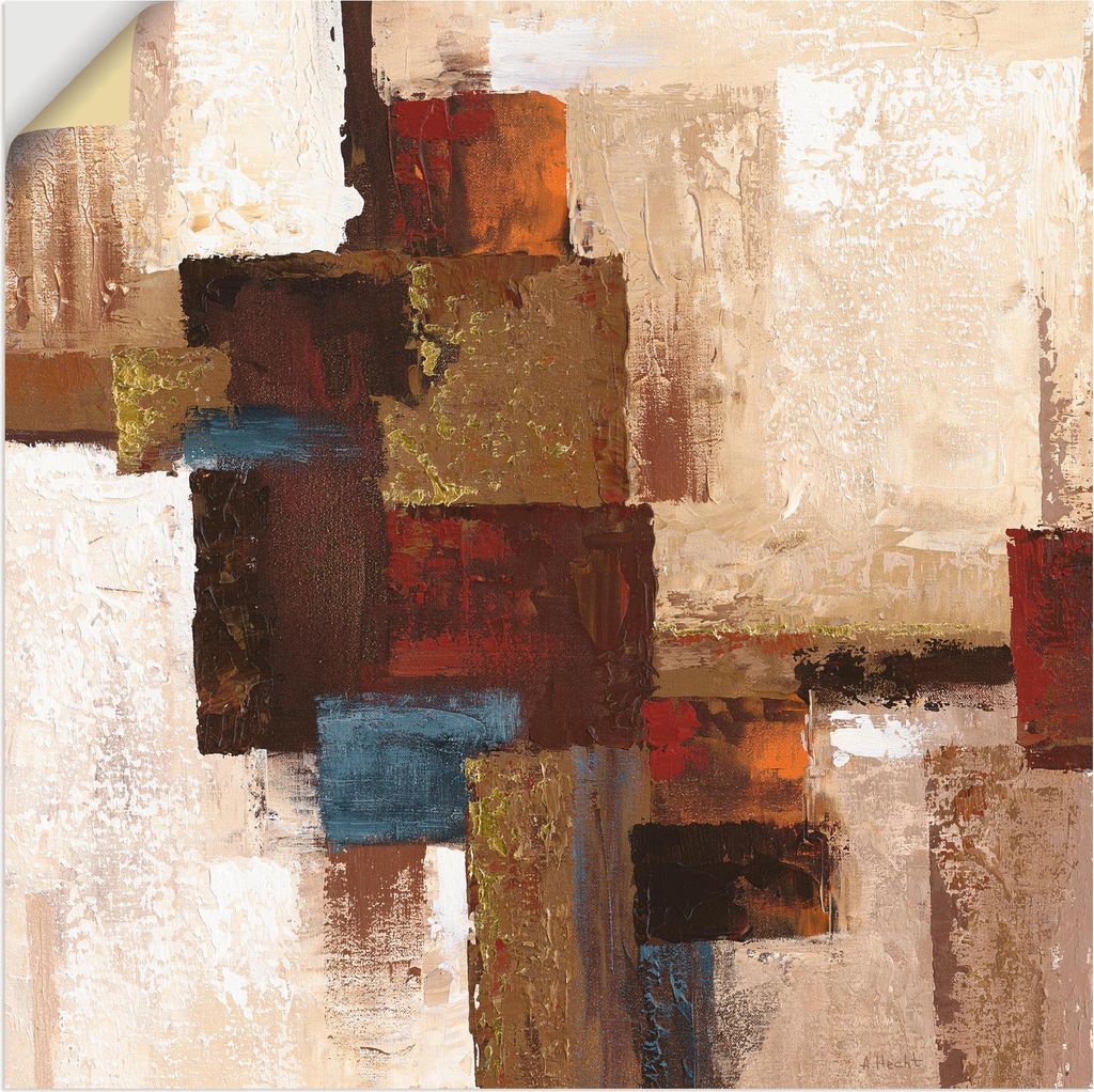ARTland Wandbild, selbstklebend Karos Abstrakt I Größe: 30x30 cm