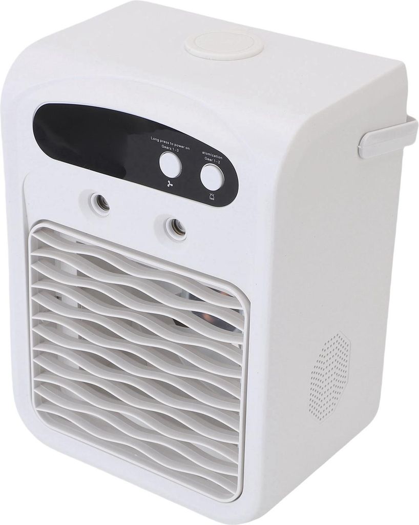 Desktop Air Conditioner mit Luftbefeuchter 1000ml Wassertank USB Wiederaufladbar Leise Schreibtisch Luftkühler für Schlafzimmer Büros Weiß