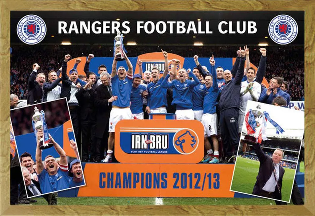 Affiche de Foot Rangers Champions 12/13 et son Cadre en Bois MDF Chêne