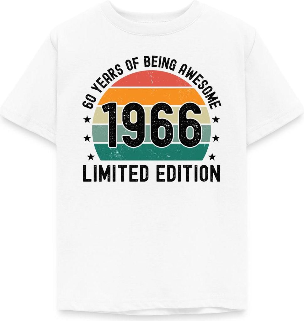 Spreadshirt 60 Years Of Being Awesome 1966 Limited Edition Kinder T-Shirt, 122/128 (7-8 Jahre), Weiß