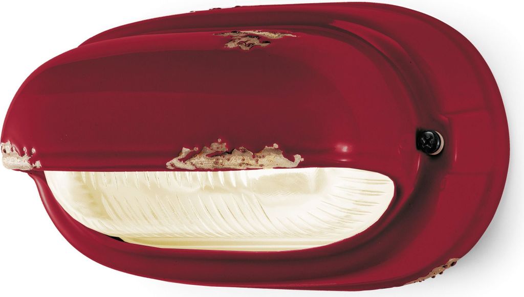 Wandlampe Glas Keramik E27 B: 24 cm Bordeaux Shabby Antik Maritim Keramiklampe