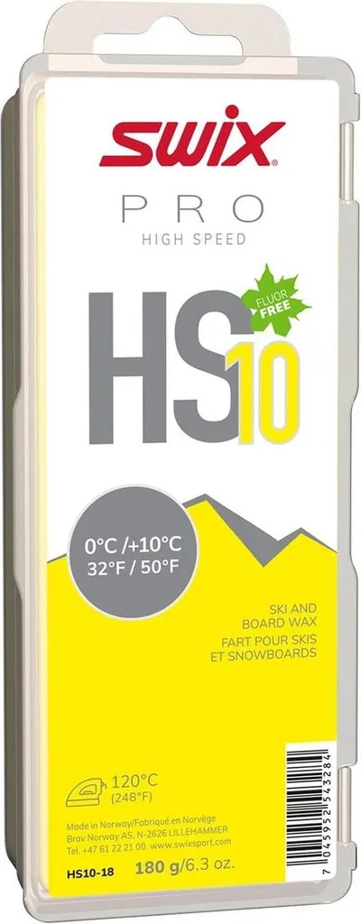 Fart de Glisse Swix HS10 Jaune 180g pour Neige Humide et Printemps