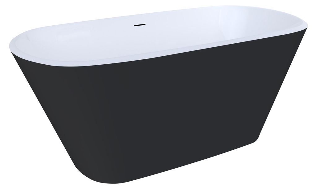 Duschspa 170x78cm freistehende ovale Acryl-Badewanne in Produktbild 