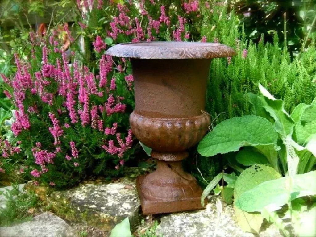 Pflanzgefäß, französische Amphore, Franka, Blumenamphore, Gusseisen 6,9 kg