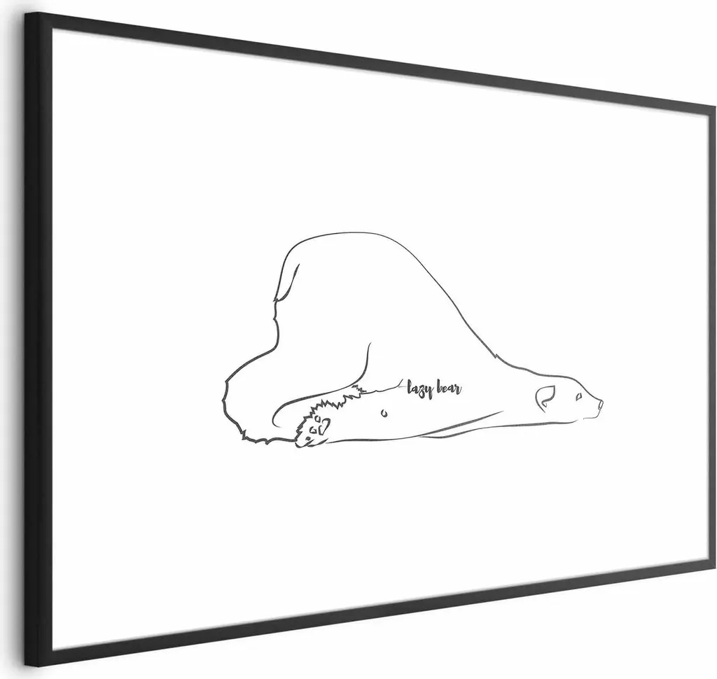 Poster Orsetto Dormiglione con Cornice 60x40 - Decorazione Cameretta