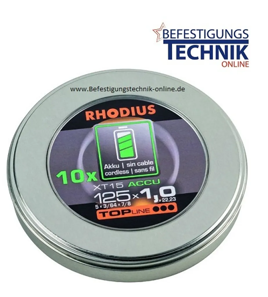 Rhodius XT15 Disque fin 115mm spécial batterie pour coupe nette de l'acier