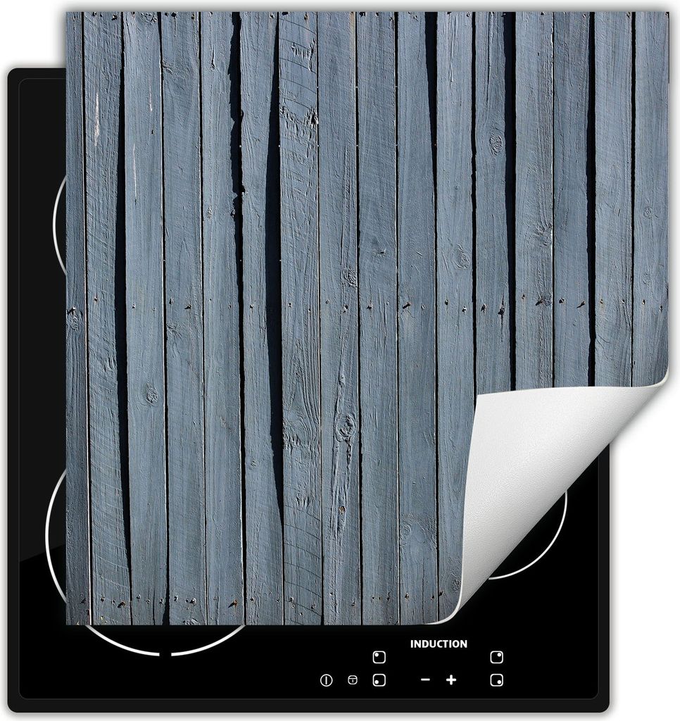 DarHaus Herdabdeckplatte 50x52 cm Anti Rutsch Matte Aufrollbar, grau - Holz