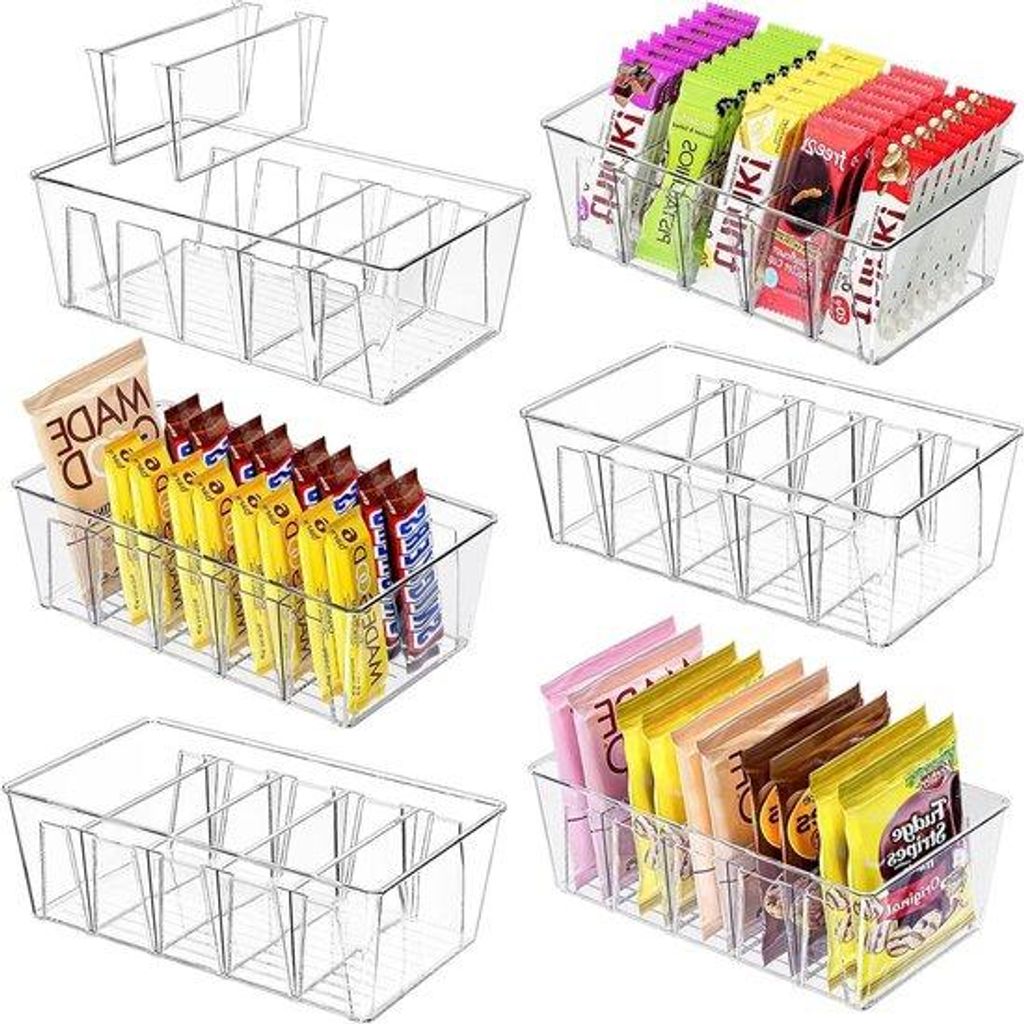 Stapelbare Kunststoff-Boxen, 5 Fächer, für Küche und Lager