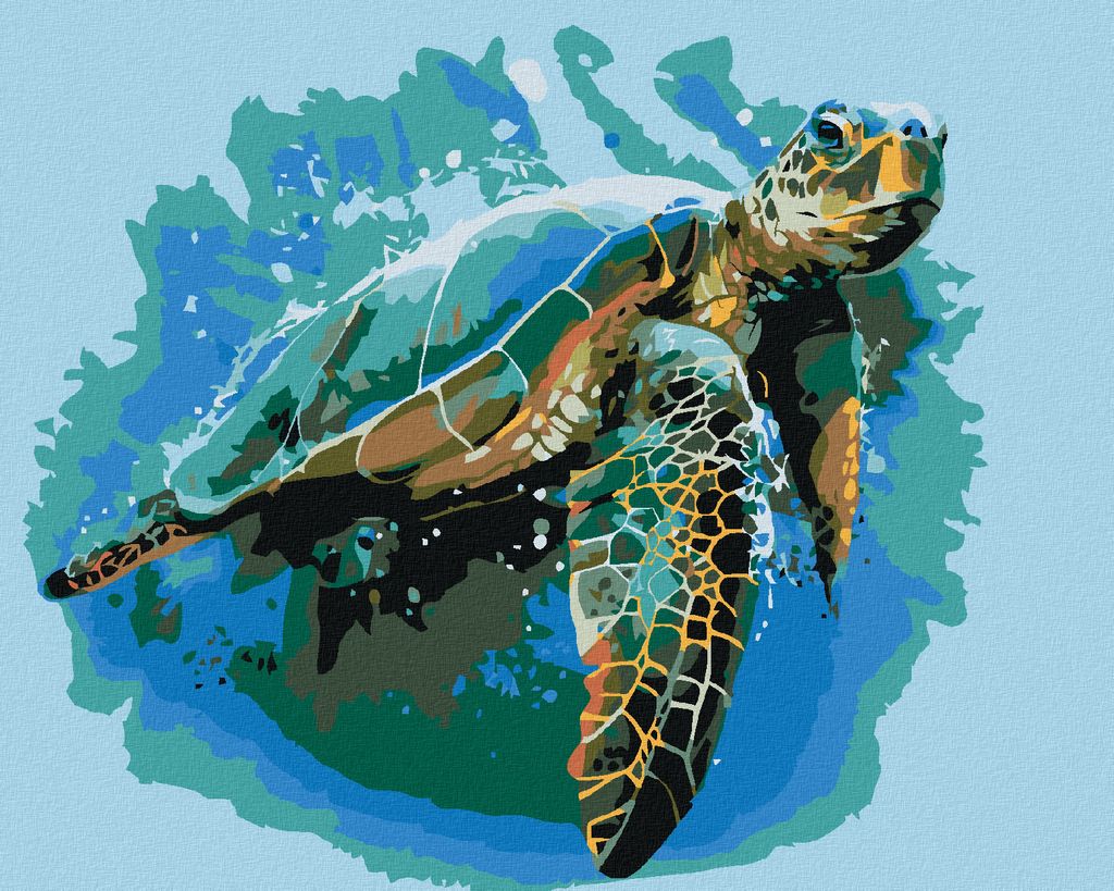 Zuty - Malen nach Zahlen - SUPPENSCHILDKRÖTE, 40x50 cm, ohne Keilrahmen