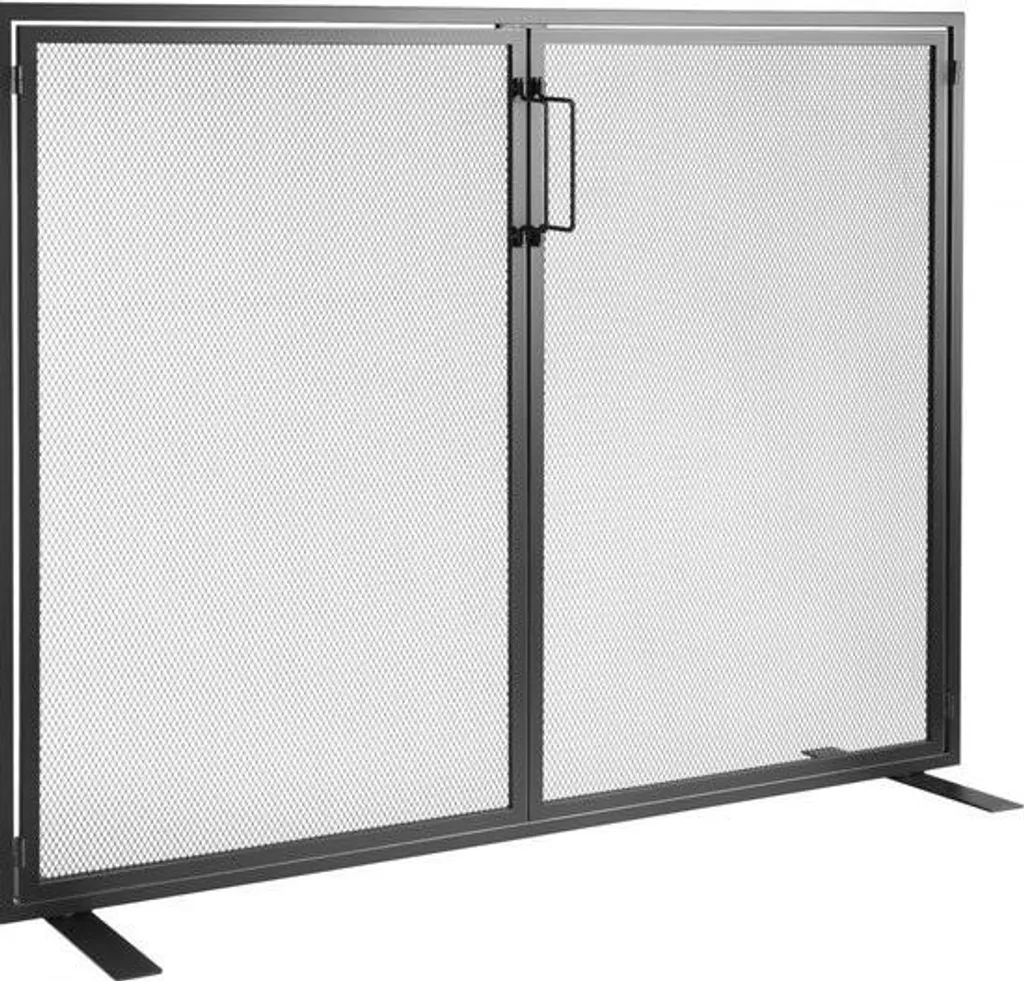 Pare-étincelles vintage en fer forgé de 99 cm pour cheminée et poêle