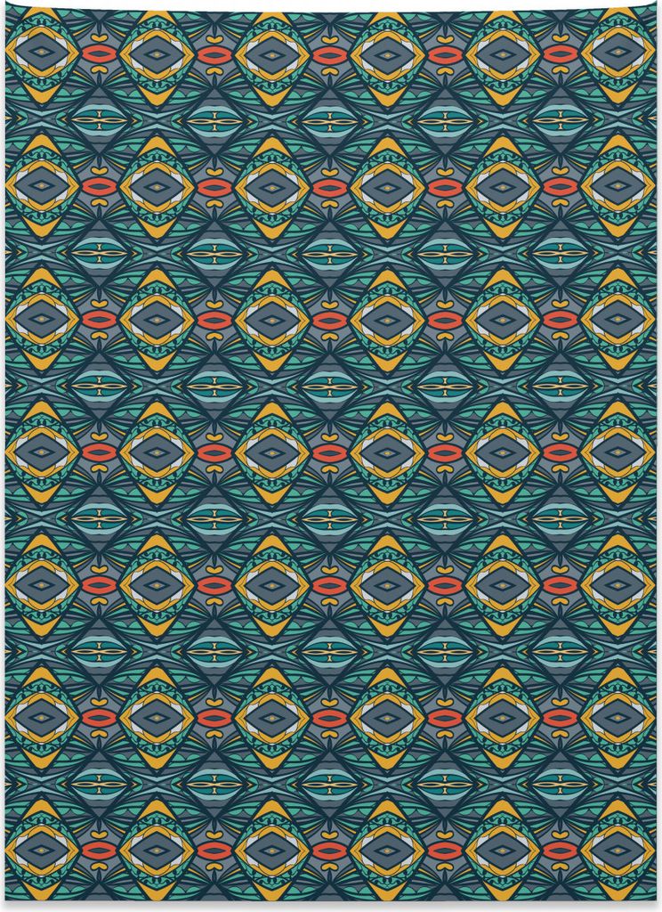 Abakuhaus Abstrakt Wandteppich, Volkskaleidoskopisch aus Weiches Mikrofaser Stoff Kein Verblassen Klare Farben Waschbar, 110 x 150 cm, Mehrfarbig