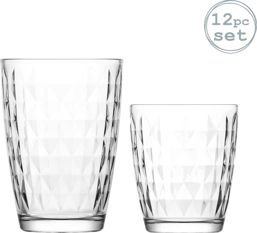 LAV Artemis Highball Cocktail Tumbler Gläser + Whiskey Tumblers - Set von 12