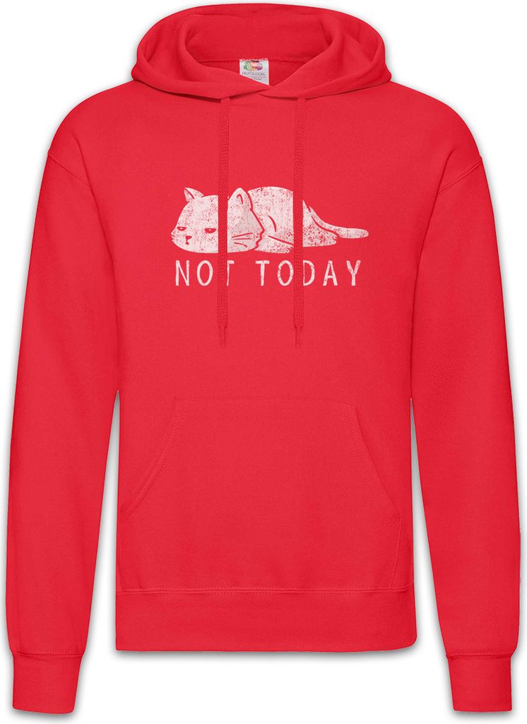 Urban Backwoods Cat Not Today, Herren Hoodie, Farbe: Rot, Größe: S