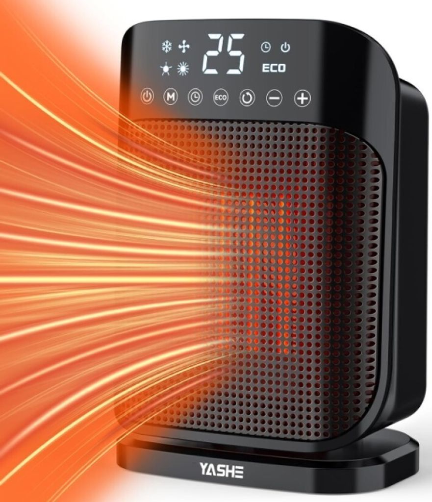 Teplovzdušný ventilátor Yashe PTC924R-H, 1800W, černá Obrázek produktu 
