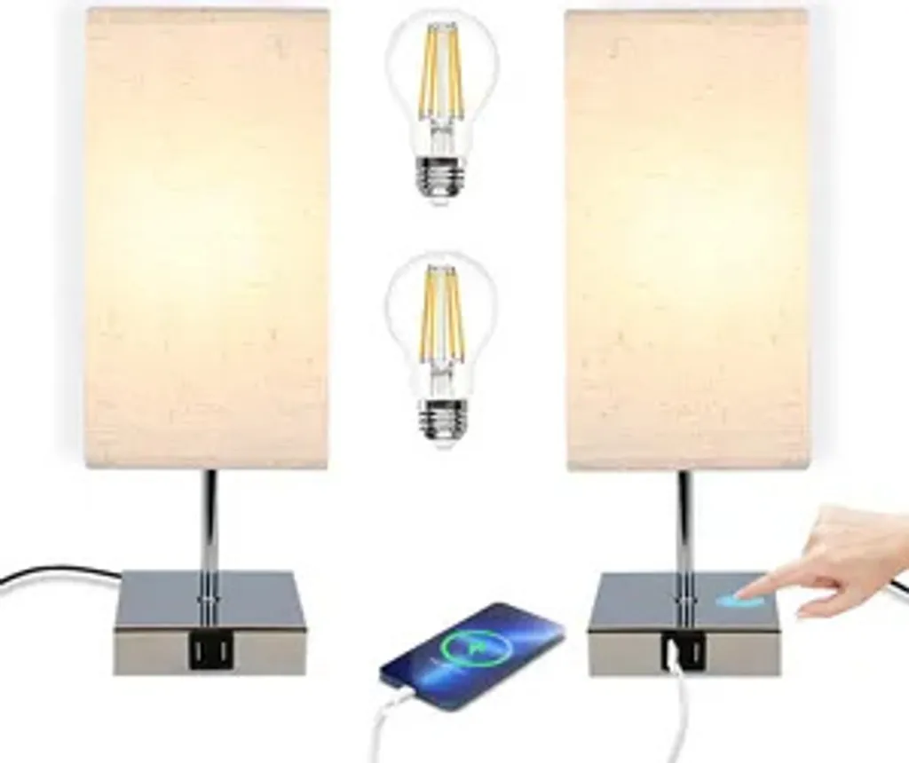 Lampade da Tavolo Touch Dimmerabili ZMH Set 2 - Design Vintage USB