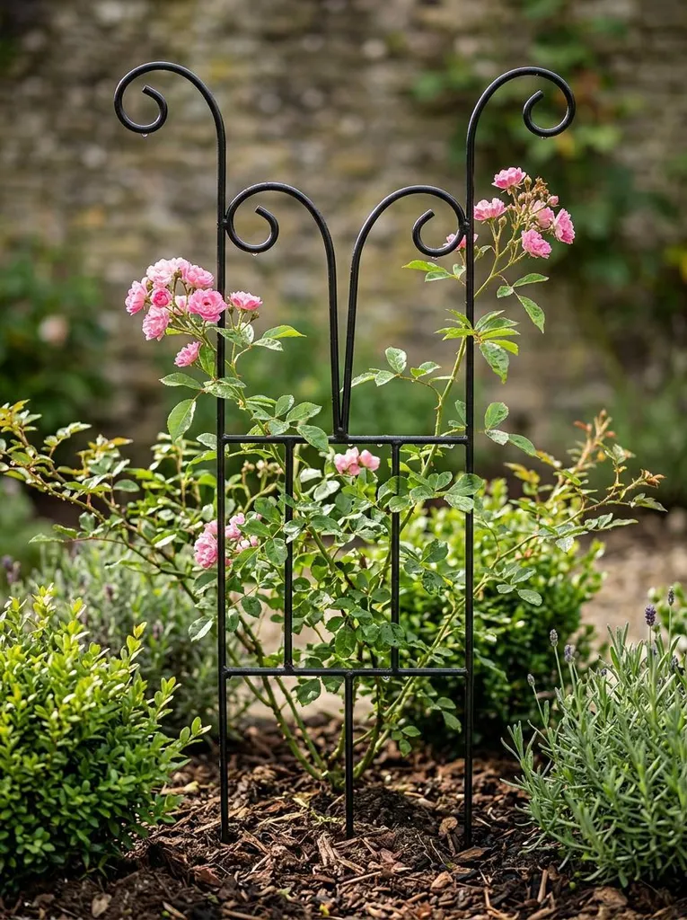 Support plantes grimpantes métal noir 60cm résistant aux intempéries - 5