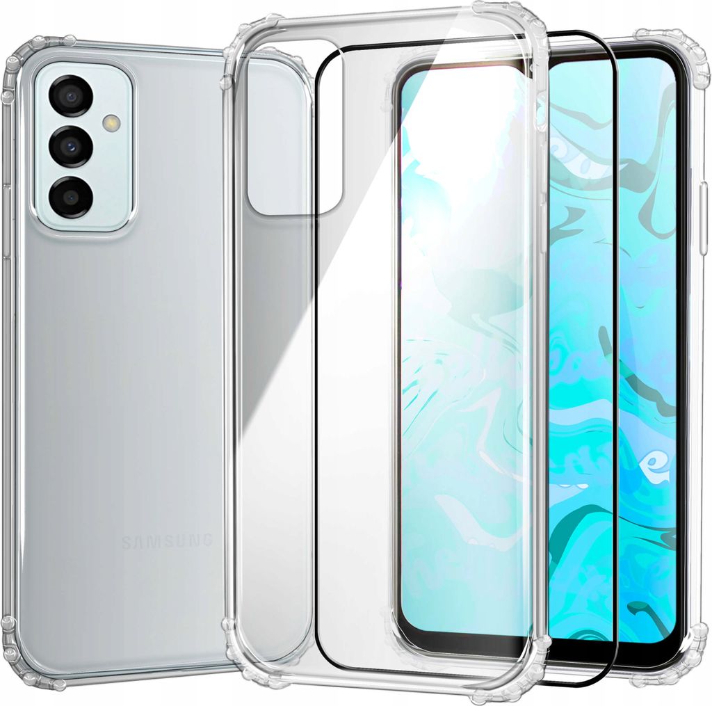 Schutzhülle Klar für SAMSUNG GALAXY M23 5G hülle hüllen Transparent Slim Cover Clear Case Durchsichtig Bumper + Schutzfolie Glas