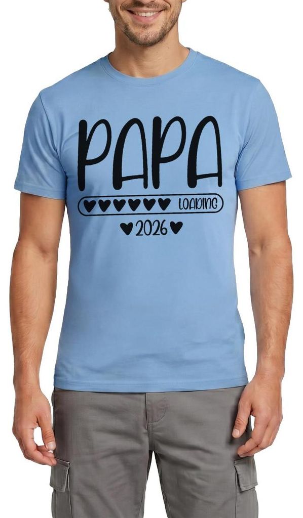 Spreadshirt Papa 2026 loading Männer T-Shirt, S, Carolina Blue
