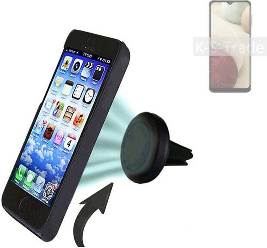 K-S-Trade Kompatibel mit Samsung Galaxy A12 Nacho Auto Handy Halterung KFZ Halter Lüftungsgitterhalterung Air Vent mount Smartphone Halter