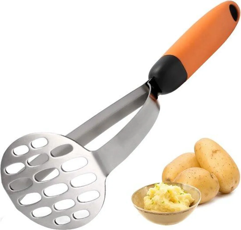 Presse-purée en acier inoxydable avec poignée ergonomique antidérapante