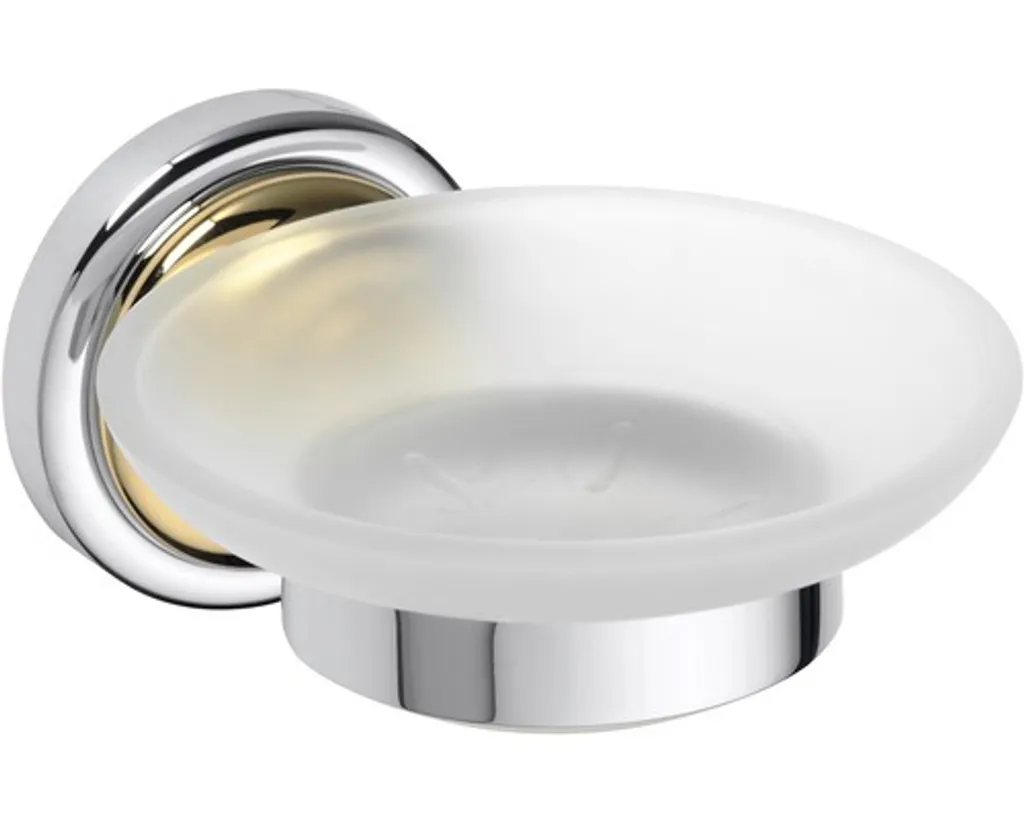 Porte-savon robuste anti-corrosion laiton et verre RETRO chrome doré