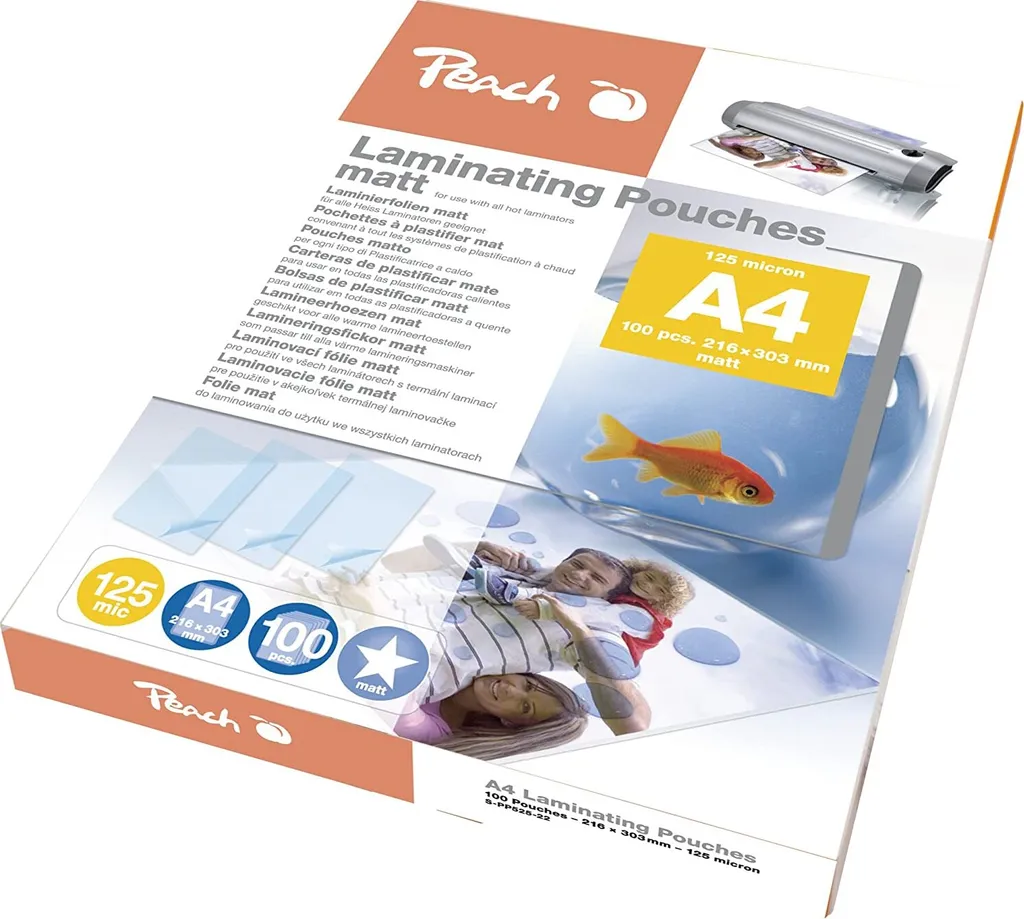 Pochettes de plastification Peach A4 125mic mat S-PP525-22 x100