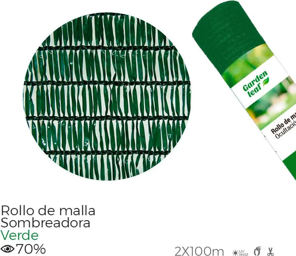 Maille d'Ombrage Haute Densité Vert 70% - Rouleau 2x100m Traité Anti-UV EDM
