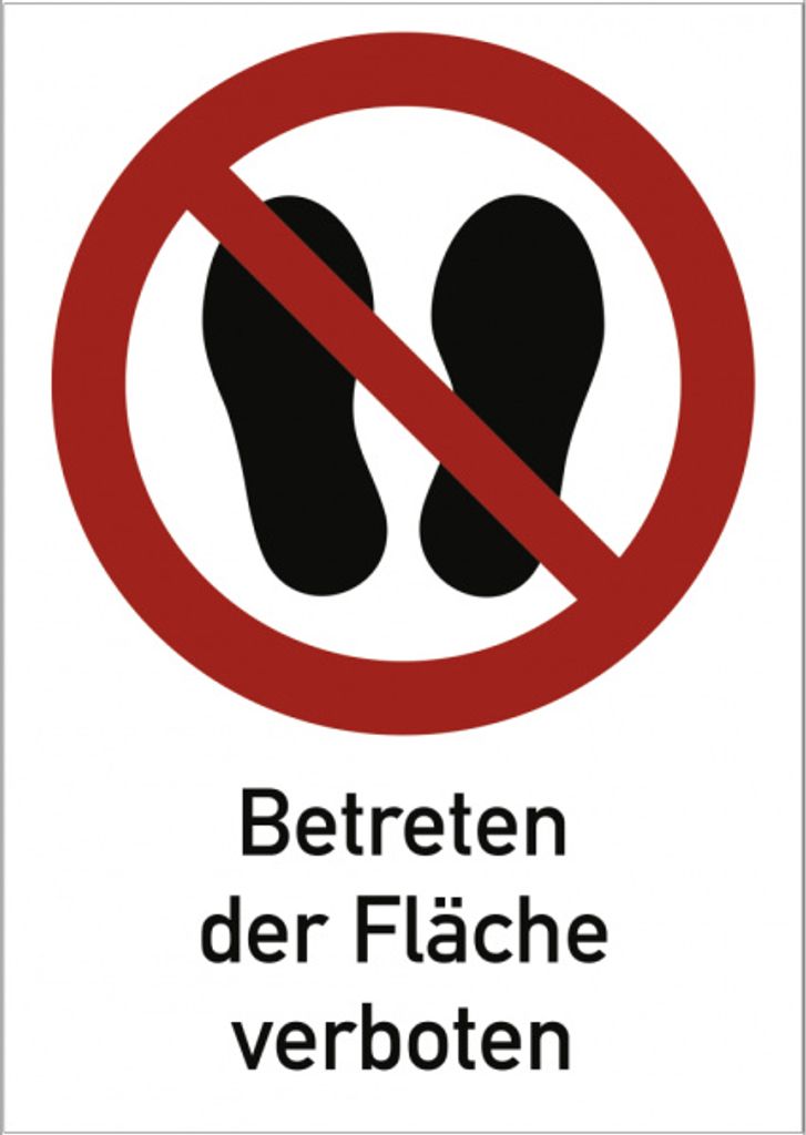 Dreifke Schild Betreten der Fläche verboten ISO 7010, Kombischild, Kunststof...