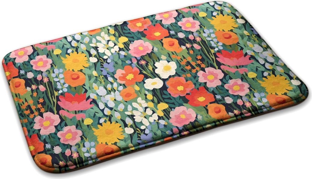 Kinderteppich Schlafzimmer Modern - 90 cm x 60 cm - Florales Muster