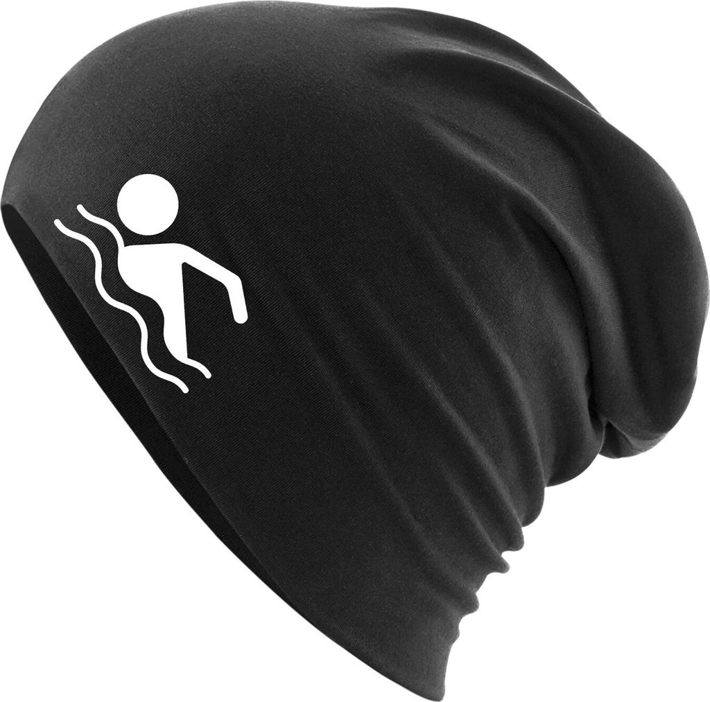 Huuraa Beanie Schwimmen Silhouette Black One Size Baumwolle und Elasthan Mütze Geschenkidee