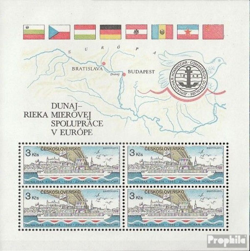Briefmarken Tschechoslowakei 1982 Mi Block51 (kompl.Ausg.) Produktbild 