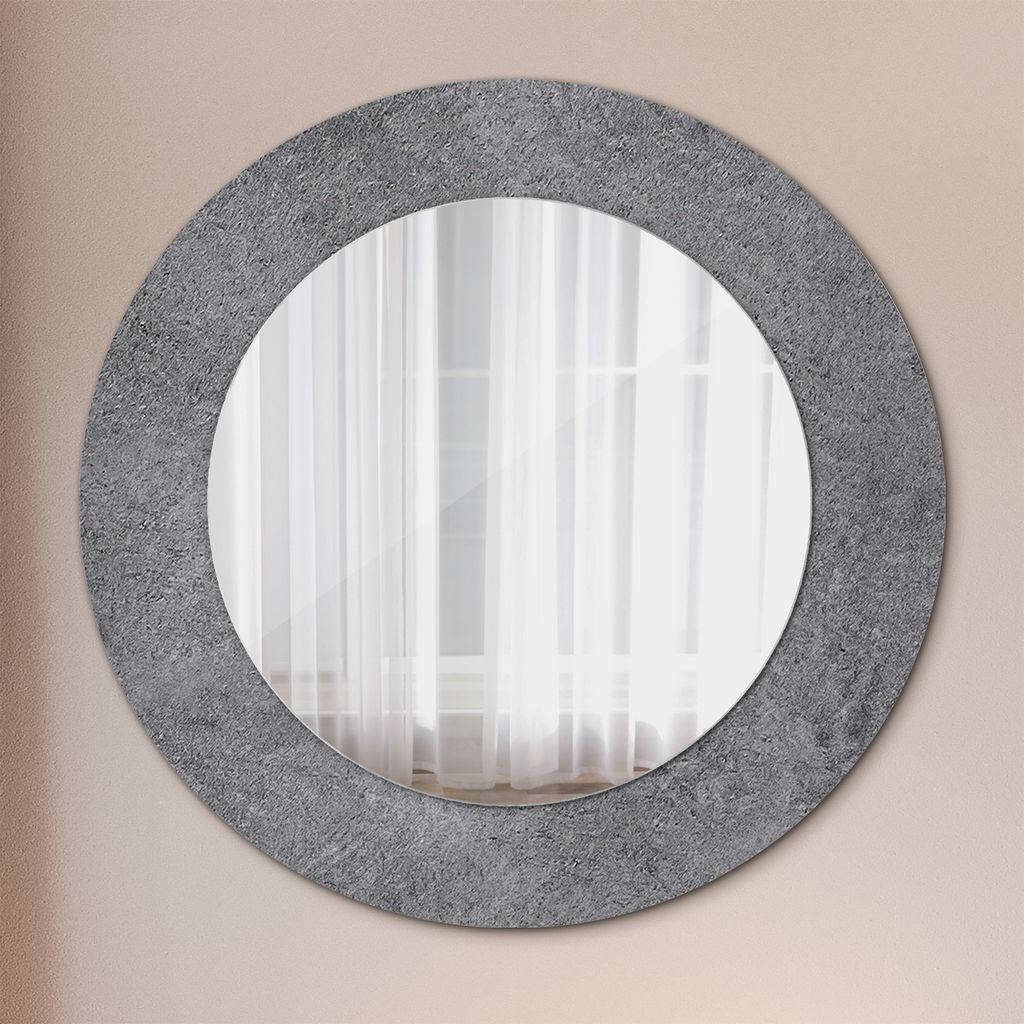 Spiegel - Mirror zum Wandspiegel Schlafzimmer – Schminkspiegel- Beton Textur- Ø60cm