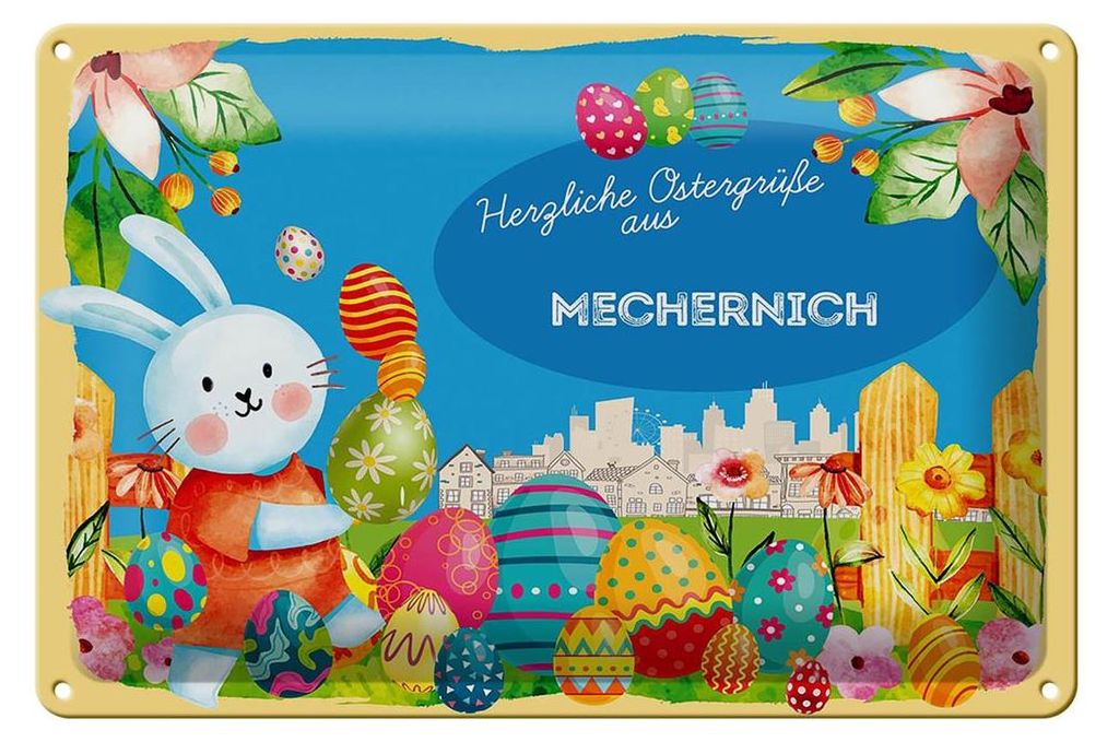 Blechschild Ostern Ostergrüße 30x20cm MECHERNICH