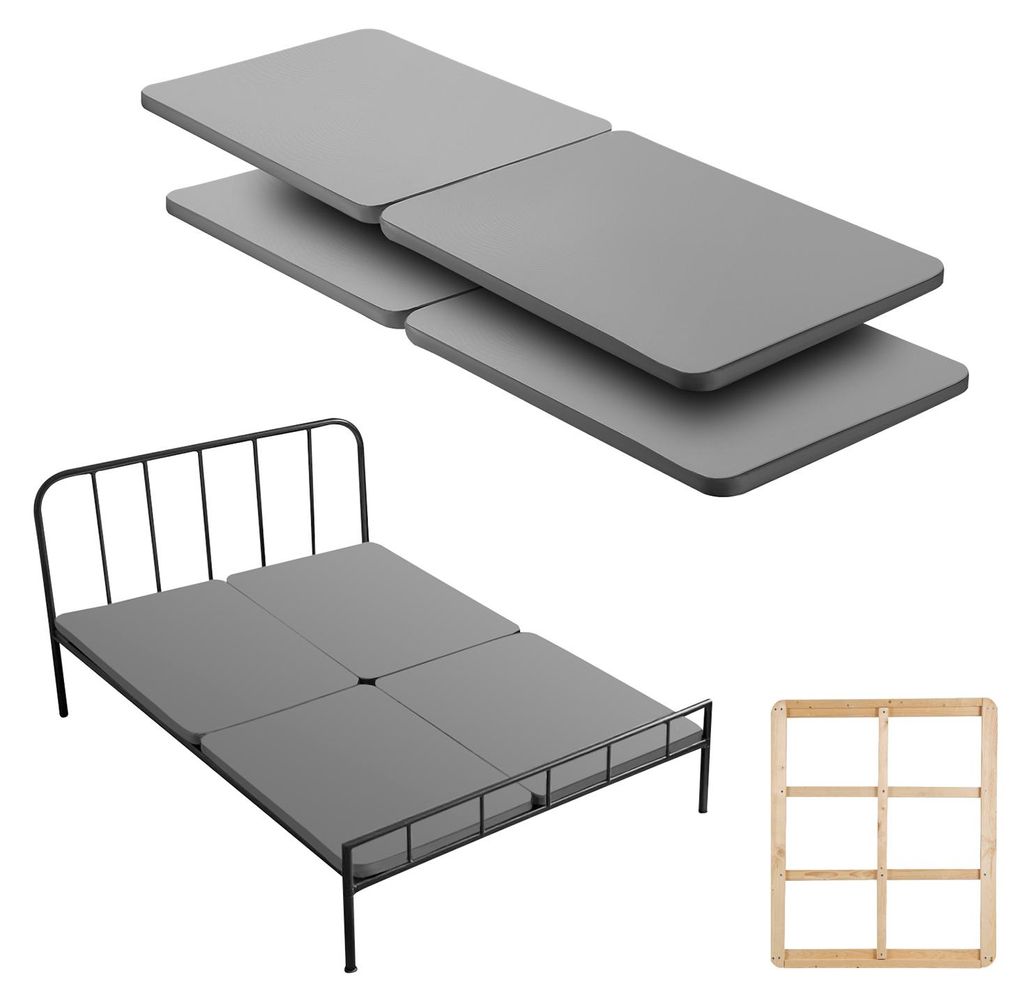 SucceBuy Bunkie-Boards für Queensize-Betten 2010x1480x38mm, 4-teilig, Lattenrost mit 200D Oxford-Gewebe, Holzmatratzenauflage, Matratzen-Unterbau,...