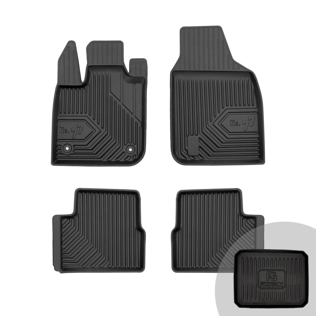 FROGUM No.77 Gummimatten Ganzjahresset von Auto Fußmatten Autofussmatten für FIAT 500e II ab 2020