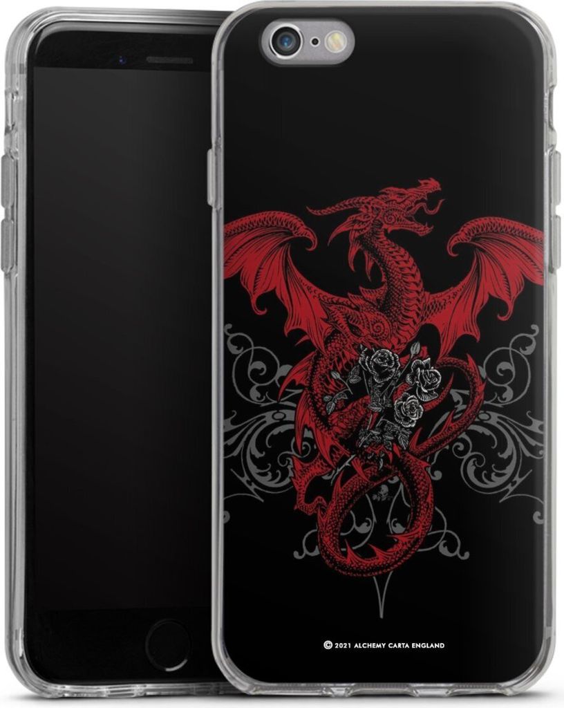 DeinDesign Handyhülle für Apple iPhone 6s Silikon Hülle Case Smartphone Schutzhülle Drache Gothic Rot