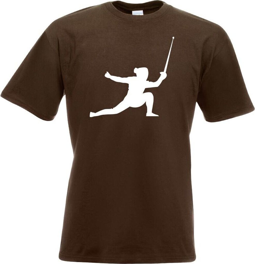 Kiwistar - T-Shirt - Chocolate - Fechten Degen Fechter Motiv Bedruckt Funshirt Design Print - mit Motiv Bedruckt - Funshirt Design - Sport - Freize...