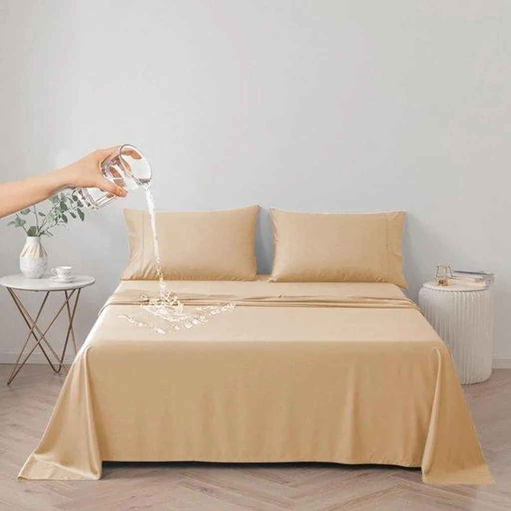 Housse de matelas imperméable jaune abricot - Protège-matelas Super King