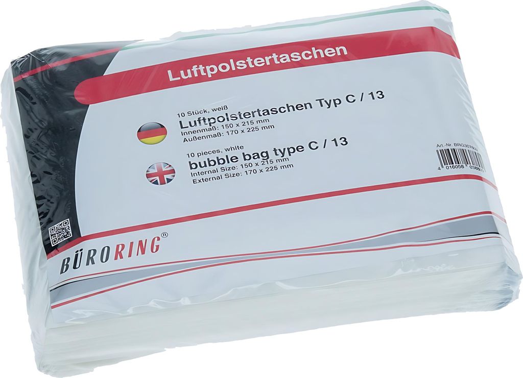 Büroring Luftpolsterversandtaschen 13/C, 170 x 225 mm, weiß, 10 Stück