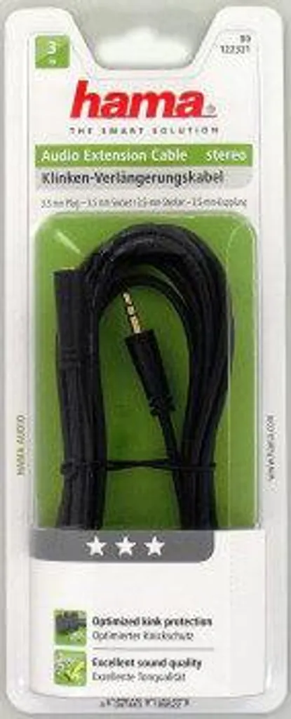 Rallonge Jack 3,5mm Hama Premium Contacts Or et Blindage Pro 3m - 2