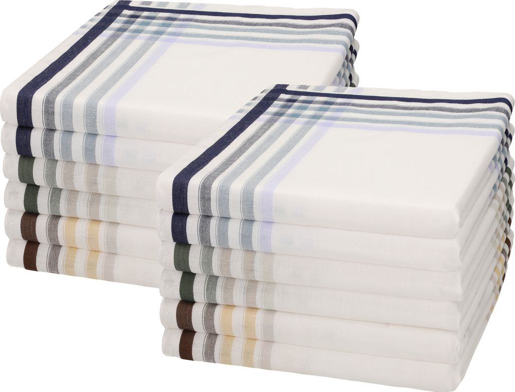 Betz 12 Stück Herren Stoff Taschentücher Set LUX 1 Größe 40x40cm 100% Baumwolle Farbe - LUX 1 - Dessin 13
