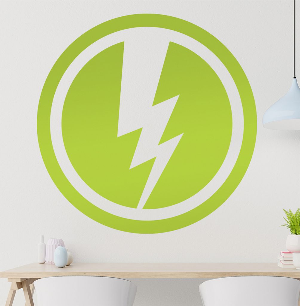 Blitz negativ Wandtattoo in 6 Größen - Wandaufkleber Wall Sticker - Dekoration, Küche, Wohnzimmer, Schlafzimmer, Badezimmer