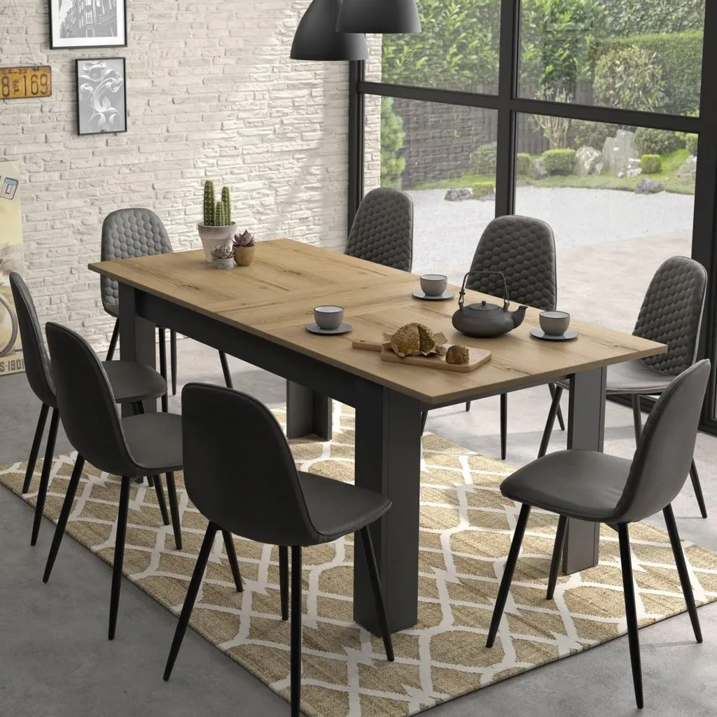 Table à manger rectangulaire extensible Manchester : Qualité France - 3