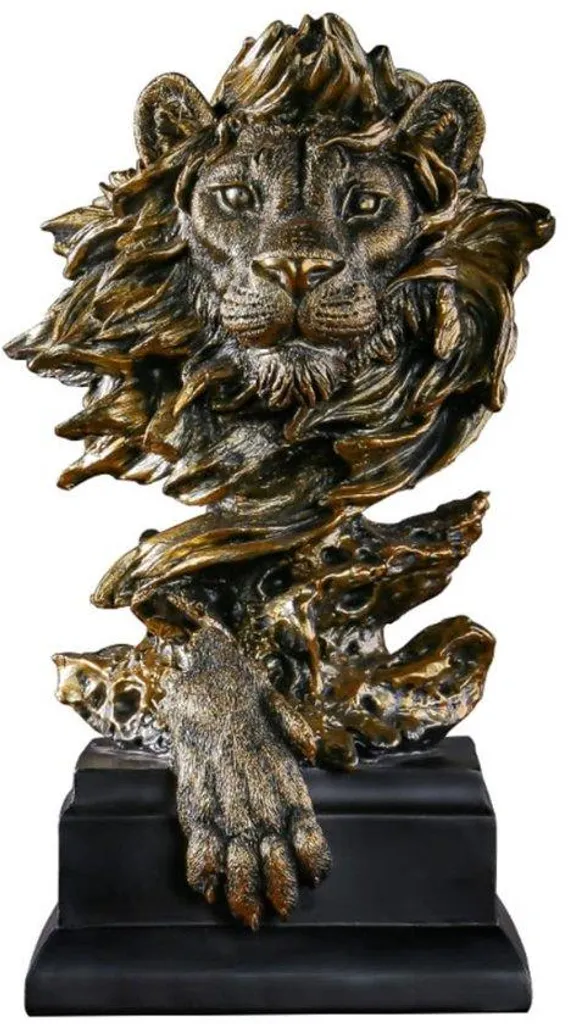 Ornement tête de lion de Leuven en bois sculpté pour décoration de bureau