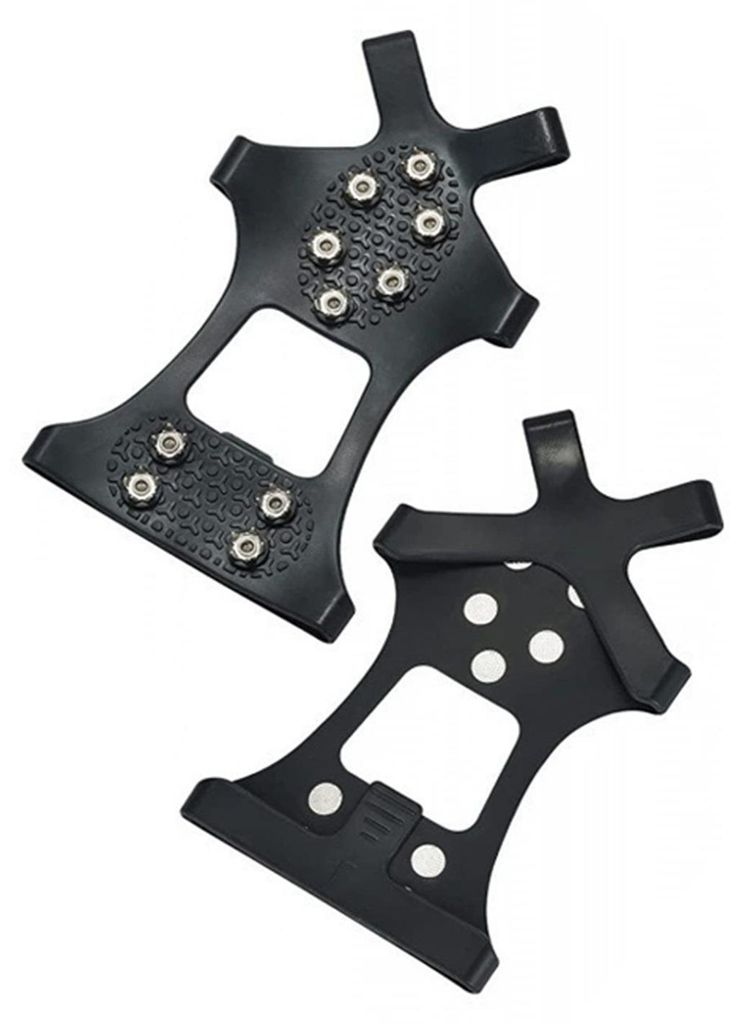 1 Paar Steigeisen mit 10 Stahlspikes für Damen und Herren – ideal für Winterwanderungen auf Eis und Schnee. Rutschfeste Spikes für Schuhe und ...