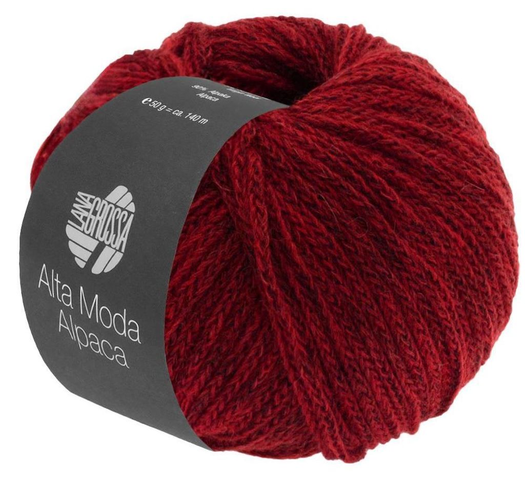 Lana Grossa - Alta Moda Alpaca 0040 dunkelrot meliert Produktbild 