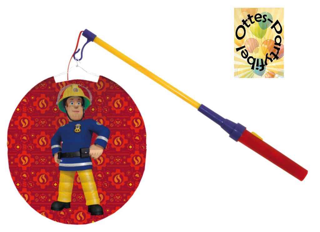 Laternenset Ballonlaterne Lampion Feuerwehrmann Sam + LED Produktbild 