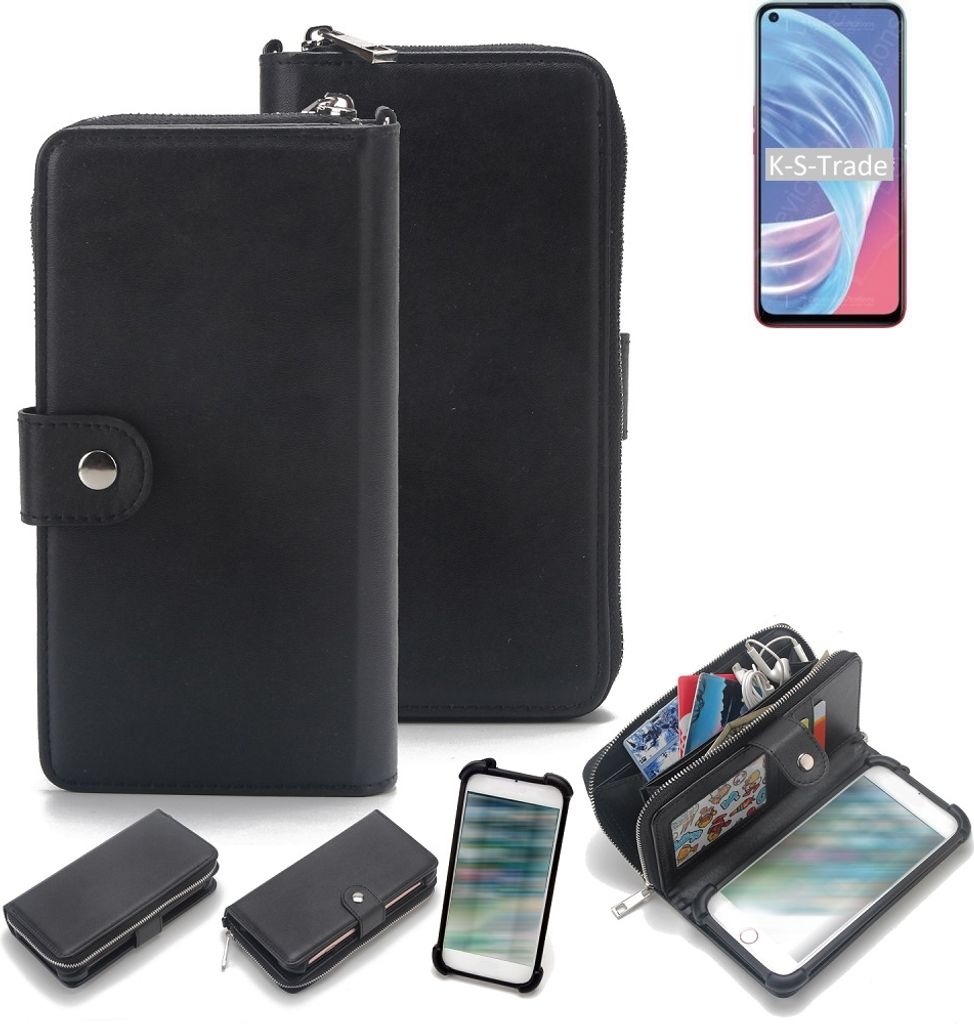 K-S-Trade 2in1 Handyhülle Schutzhülle kompatibel mit Oppo A73 5G & Portemonnee Cover Handy Hülle Case Etui Geldbörse Wallet Bookstyle Hülle
